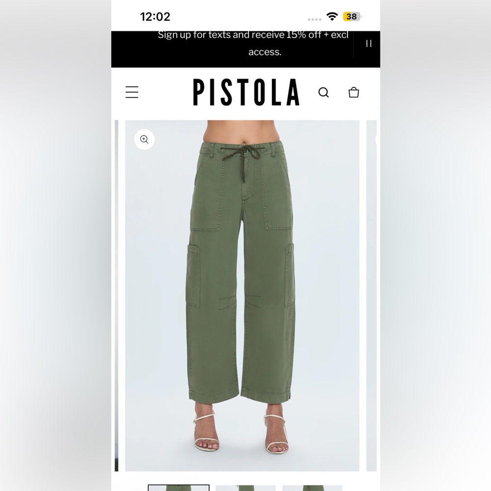 Pistola Sabrina Curved Utility Pants in Meadow - Picture 2 of 8